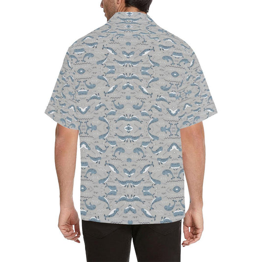 Narwhal Pattern Print Men Aloha Hawaiian Shirt