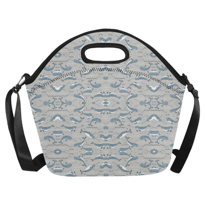 Narwhal Pattern Print Neoprene Lunch Bag (Model 1669)(Large)-JTAMIGO.COM