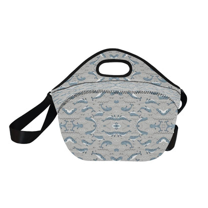 Narwhal Pattern Print Neoprene Lunch Bag (Model 1669)(Large)-JTAMIGO.COM