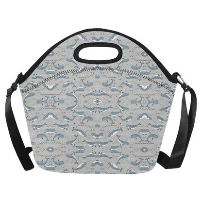 Narwhal Pattern Print Neoprene Lunch Bag (Model 1669)(Large)-JTAMIGO.COM