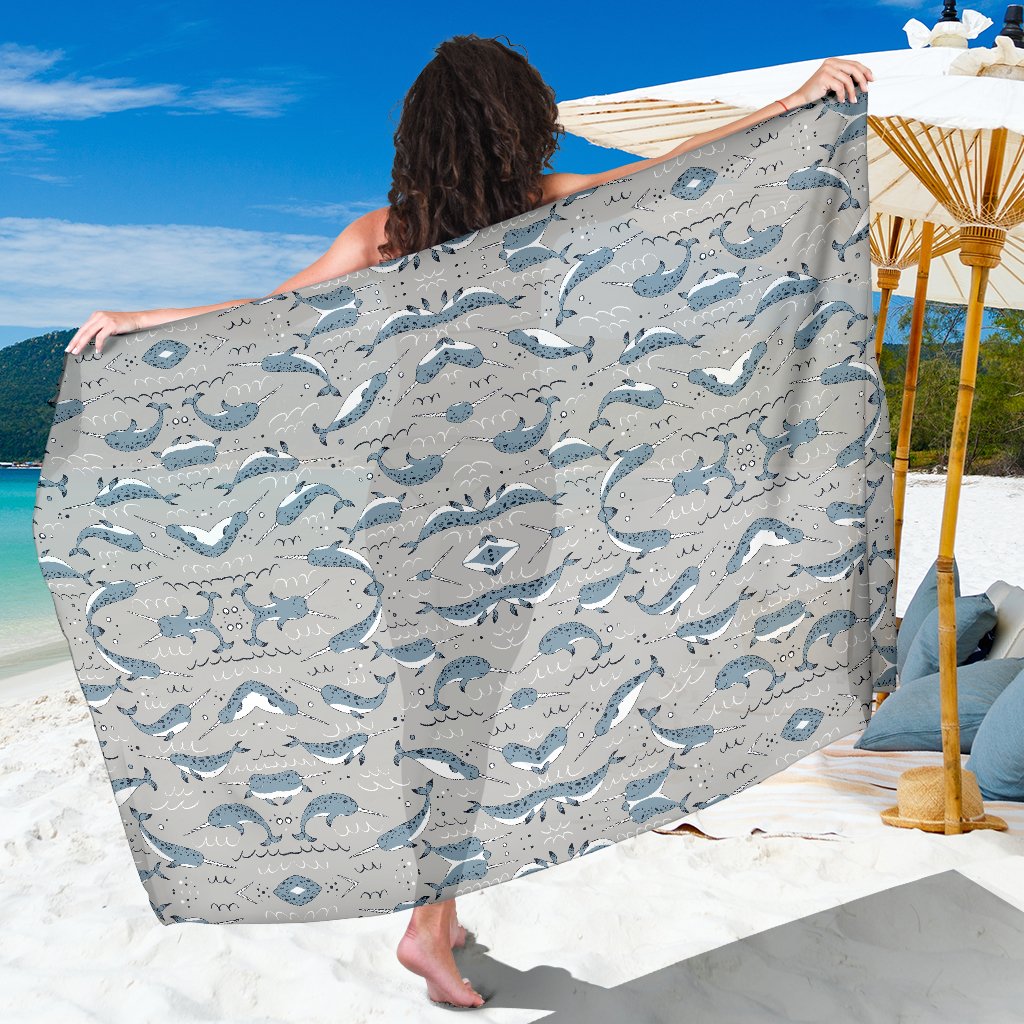 Narwhal Pattern Print Sarong Pareo Wrap