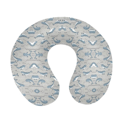 Narwhal Pattern Print U-Shaped Travel Neck Pillow-JTAMIGO.COM