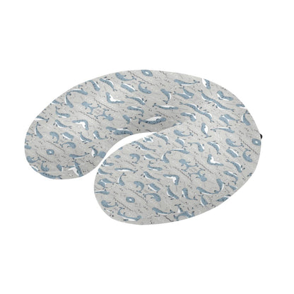 Narwhal Pattern Print U-Shaped Travel Neck Pillow-JTAMIGO.COM