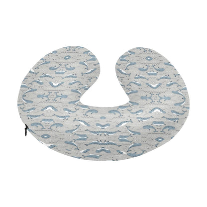 Narwhal Pattern Print U-Shaped Travel Neck Pillow-JTAMIGO.COM