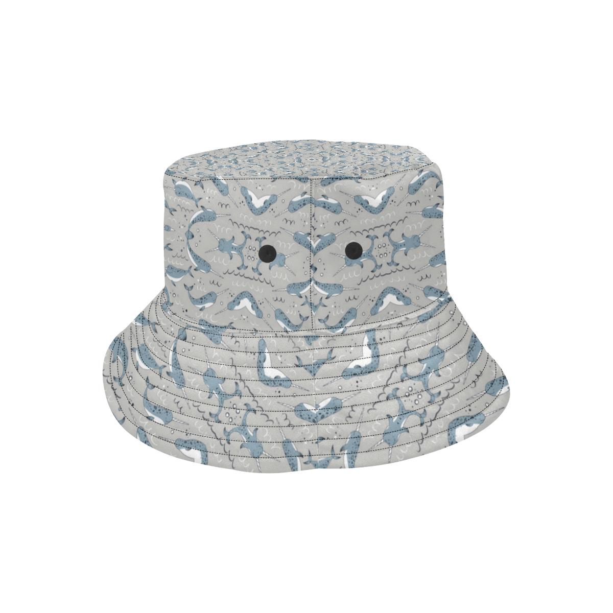 Narwhal Pattern Print Unisex Bucket Hat