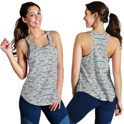 Narwhal Pattern Print Women Racerback Tank Top