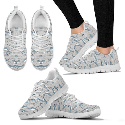 Narwhal Pattern Print Women Sneakers Shoes