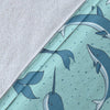 Narwhal Themed Print Fleece Blanket