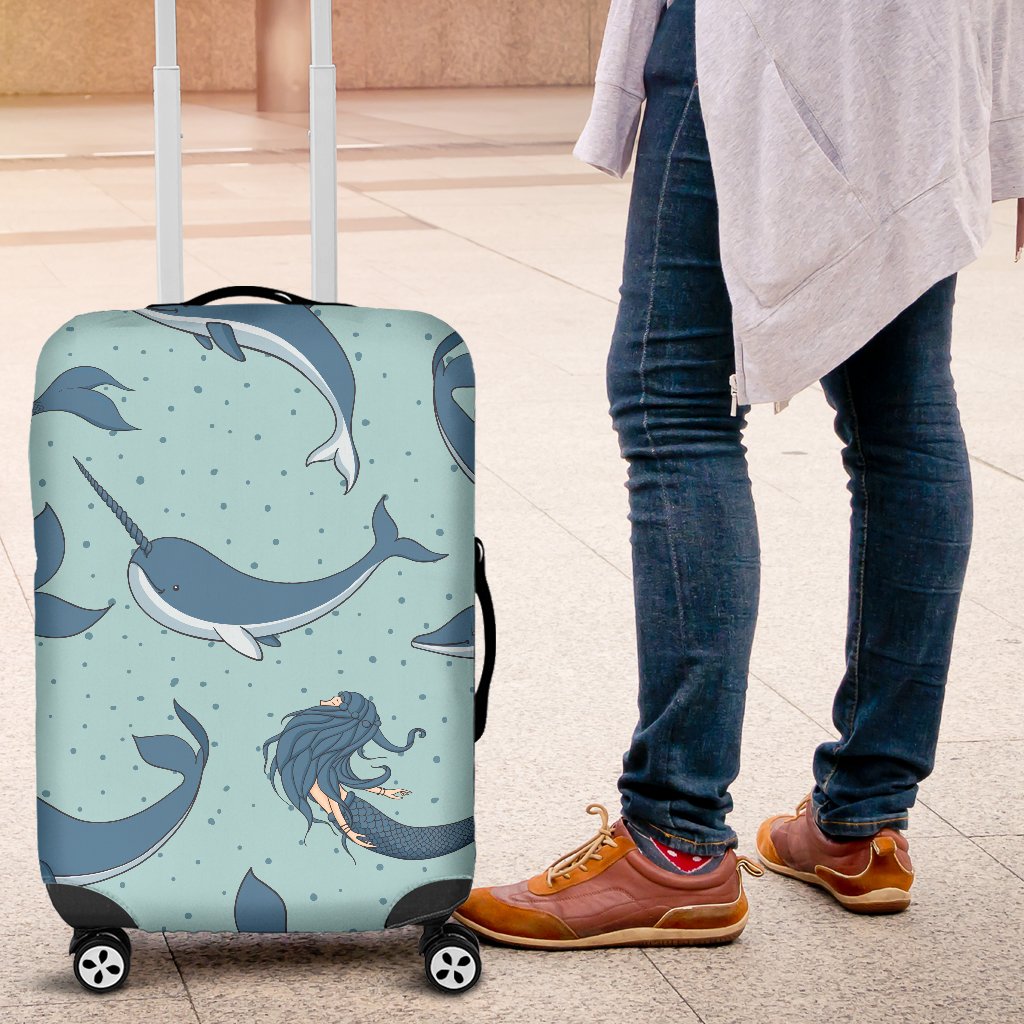 Narwhal Themed Print Luggage Cover Protector
