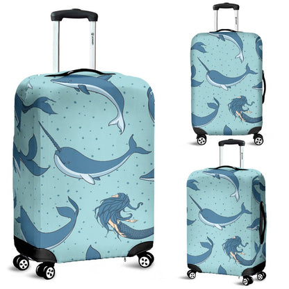 Narwhal Themed Print Luggage Cover Protector