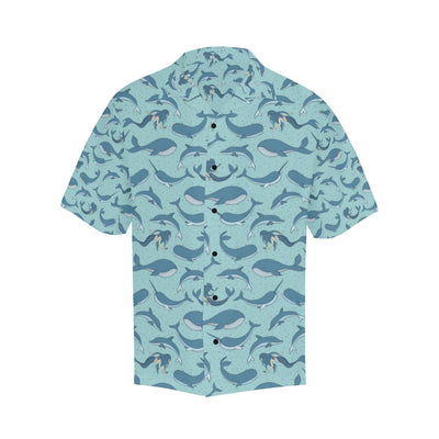 Narwhal Themed Print Men Aloha Hawaiian Shirt
