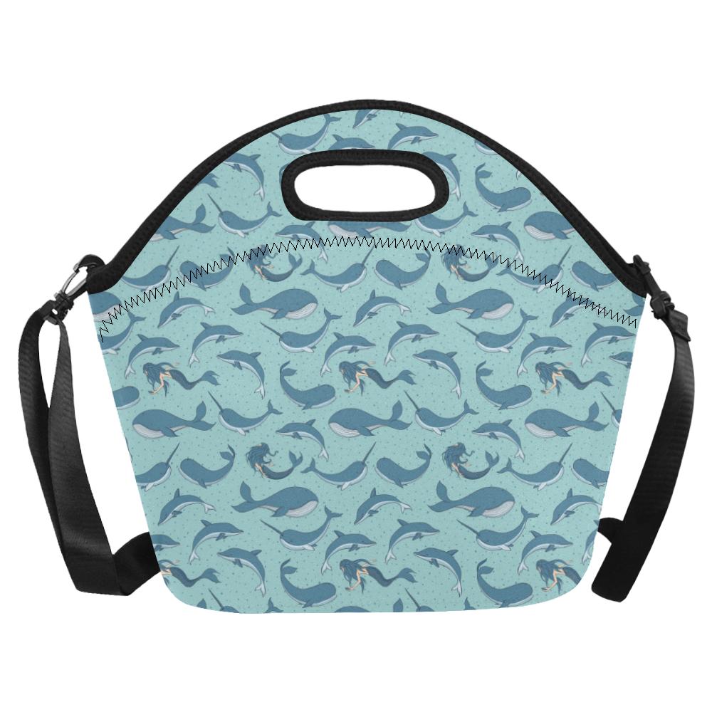 Narwhal Themed Print Neoprene Lunch Bag (Model 1669)(Large)-JTAMIGO.COM