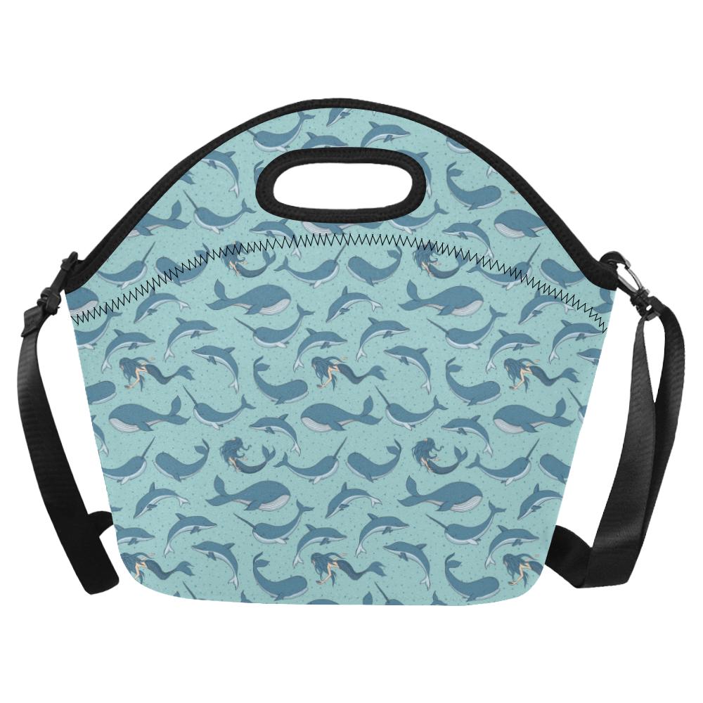 Narwhal Themed Print Neoprene Lunch Bag (Model 1669)(Large)-JTAMIGO.COM