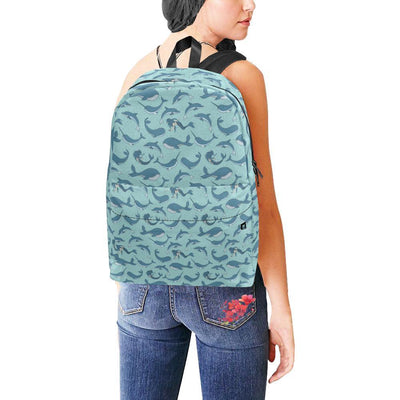 Narwhal Themed Print Waterproof Backpack-JTAMIGO.COM