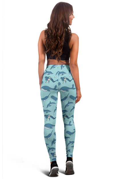 Narwhal Themed Print Women Leggings