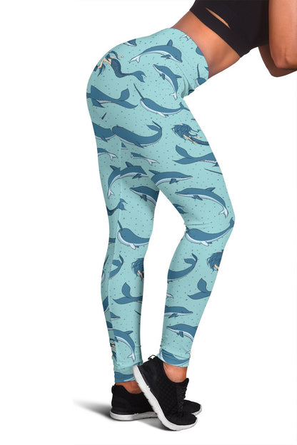Narwhal Themed Print Women Leggings