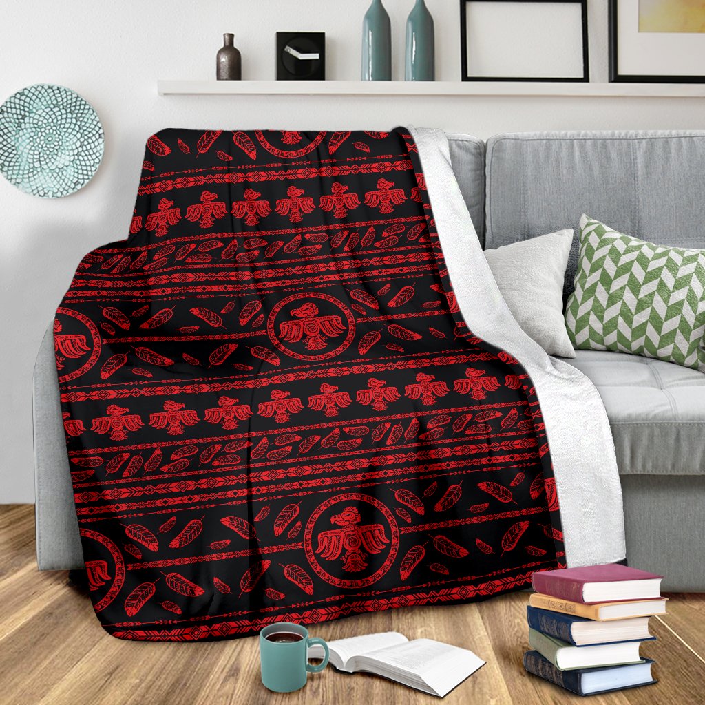 Native American Eagle Themed Print Fleece Blanket