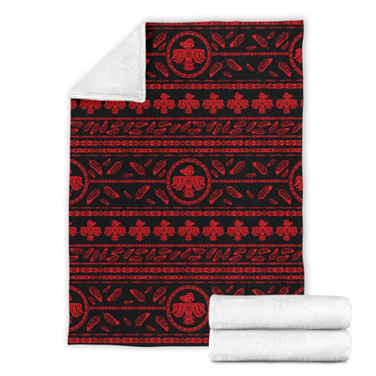 Native American Eagle Themed Print Fleece Blanket