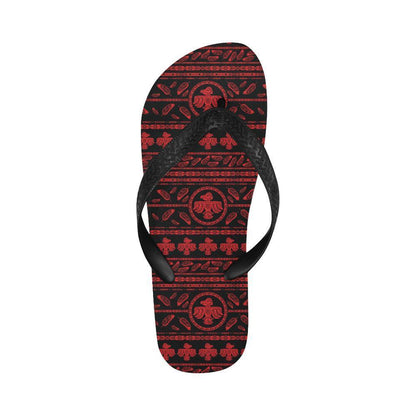 Native American Eagle Themed Print Flip Flops-JTAMIGO.COM