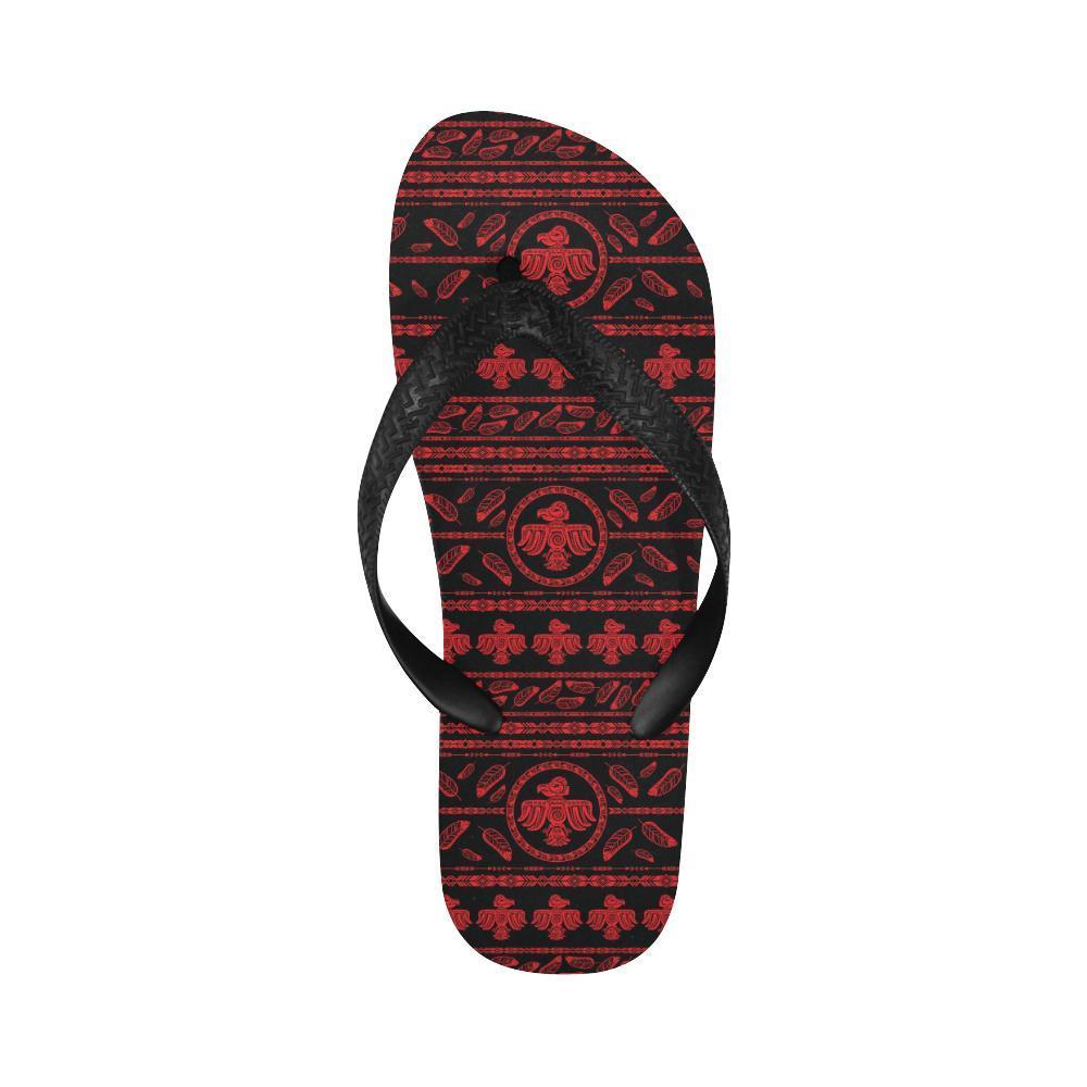 Native American Eagle Themed Print Flip Flops-JTAMIGO.COM
