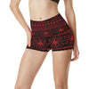 Native American Eagle Themed Print High Waisted Spandex Shorts-JTAMIGO.COM