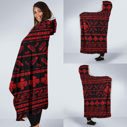 Native American Eagle Themed Print Hooded Blanket-JTAMIGO.COM