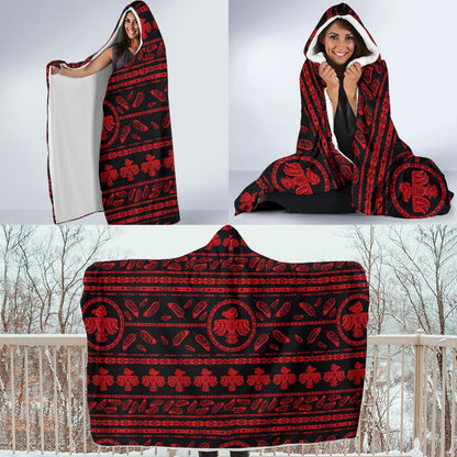 Native American Eagle Themed Print Hooded Blanket-JTAMIGO.COM