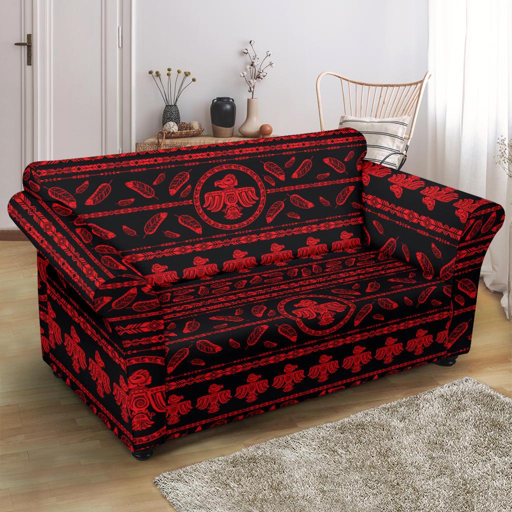 Native American Eagle Themed Print Loveseat Slipcover-JTAMIGO.COM
