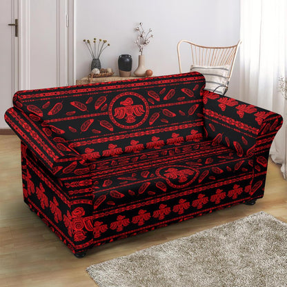 Native American Eagle Themed Print Loveseat Slipcover-JTAMIGO.COM