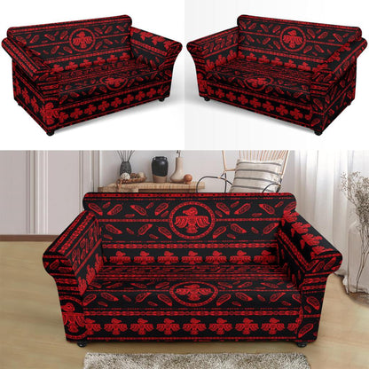 Native American Eagle Themed Print Loveseat Slipcover-JTAMIGO.COM