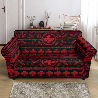 Native American Eagle Themed Print Loveseat Slipcover-JTAMIGO.COM