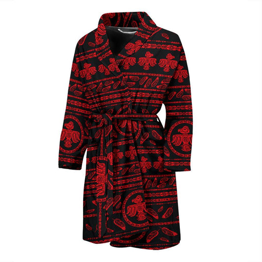 Native American Eagle Themed Print Men Bath Robe-JTAMIGO.COM