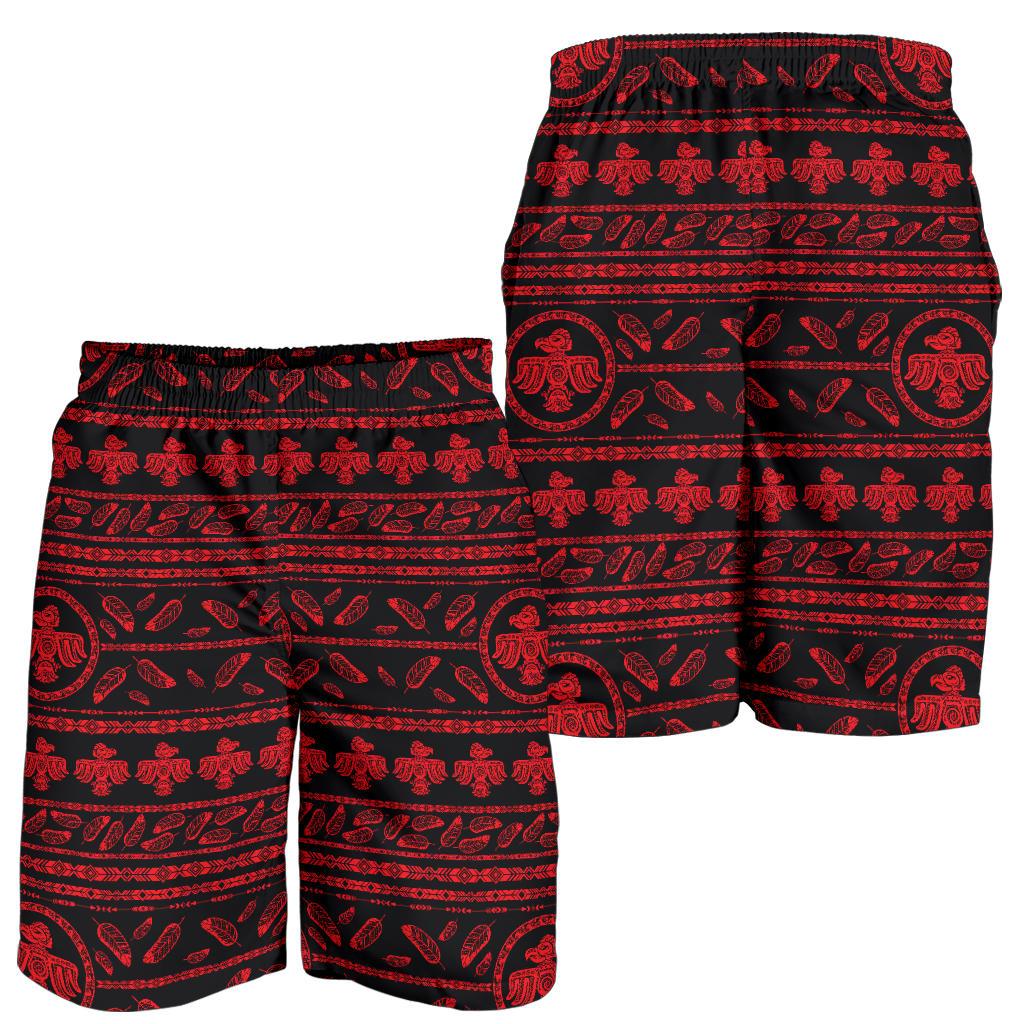 Native American Eagle Themed Print Mens Shorts-JTAMIGO.COM