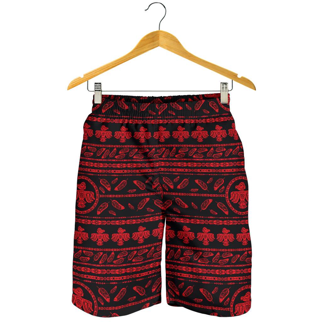 Native American Eagle Themed Print Mens Shorts-JTAMIGO.COM