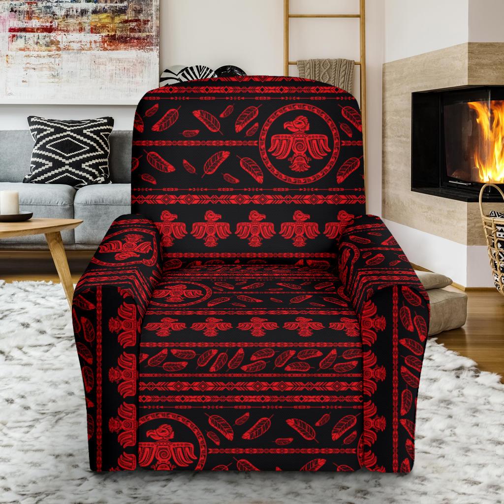 Native American Eagle Themed Print Single Sofa Slipcover -JTAMIGO.COM