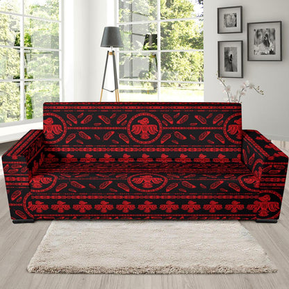 Native American Eagle Themed Print Sofa Slipcover-JTAMIGO.COM