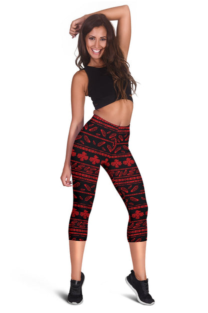Native American Eagle Themed Print Women Capris