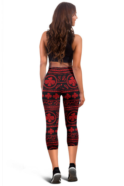 Native American Eagle Themed Print Women Capris