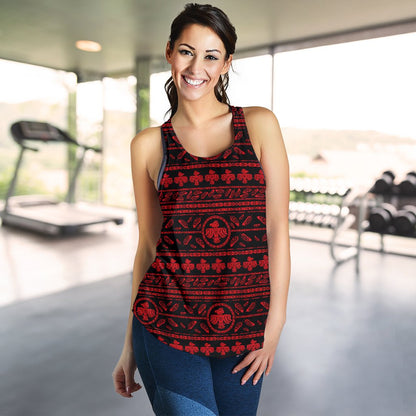 Native American Eagle Themed Print Women Racerback Tank Top