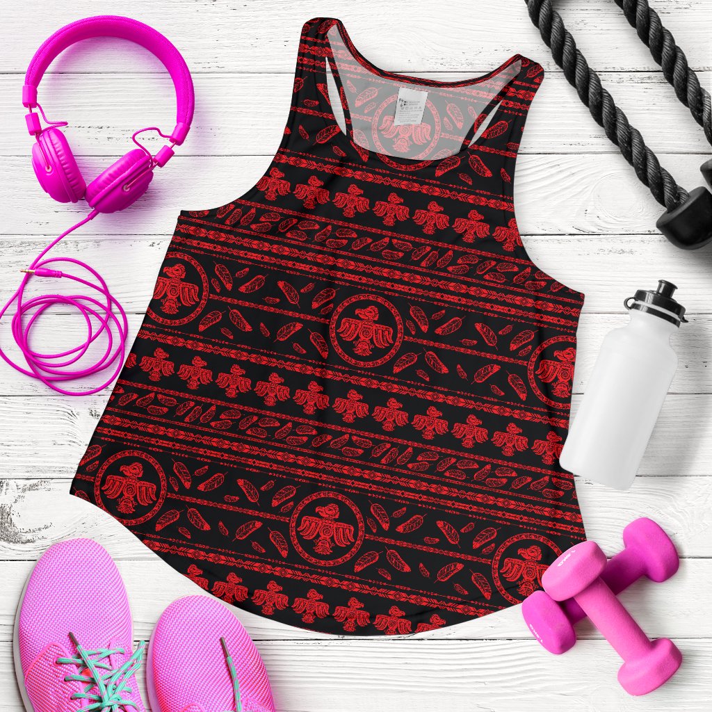 Native American Eagle Themed Print Women Racerback Tank Top