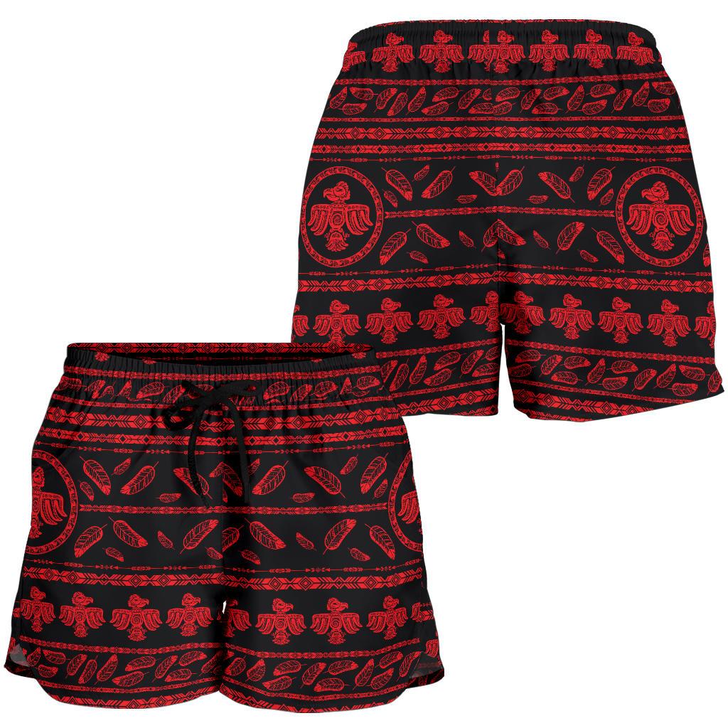 Native American Eagle Themed Print Women Shorts-JTAMIGO.COM