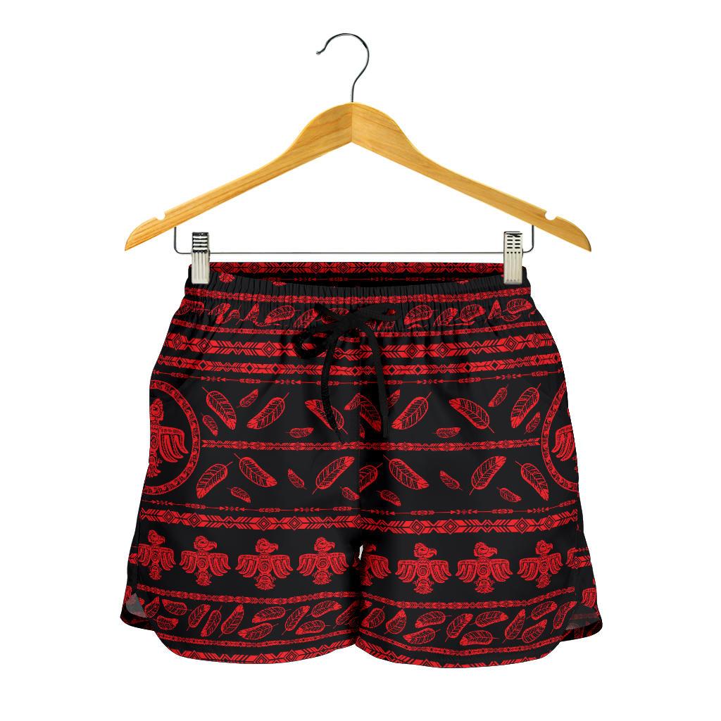 Native American Eagle Themed Print Women Shorts-JTAMIGO.COM