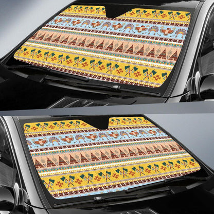 Native American Pattern Design Print Car Sun Shade For Windshield