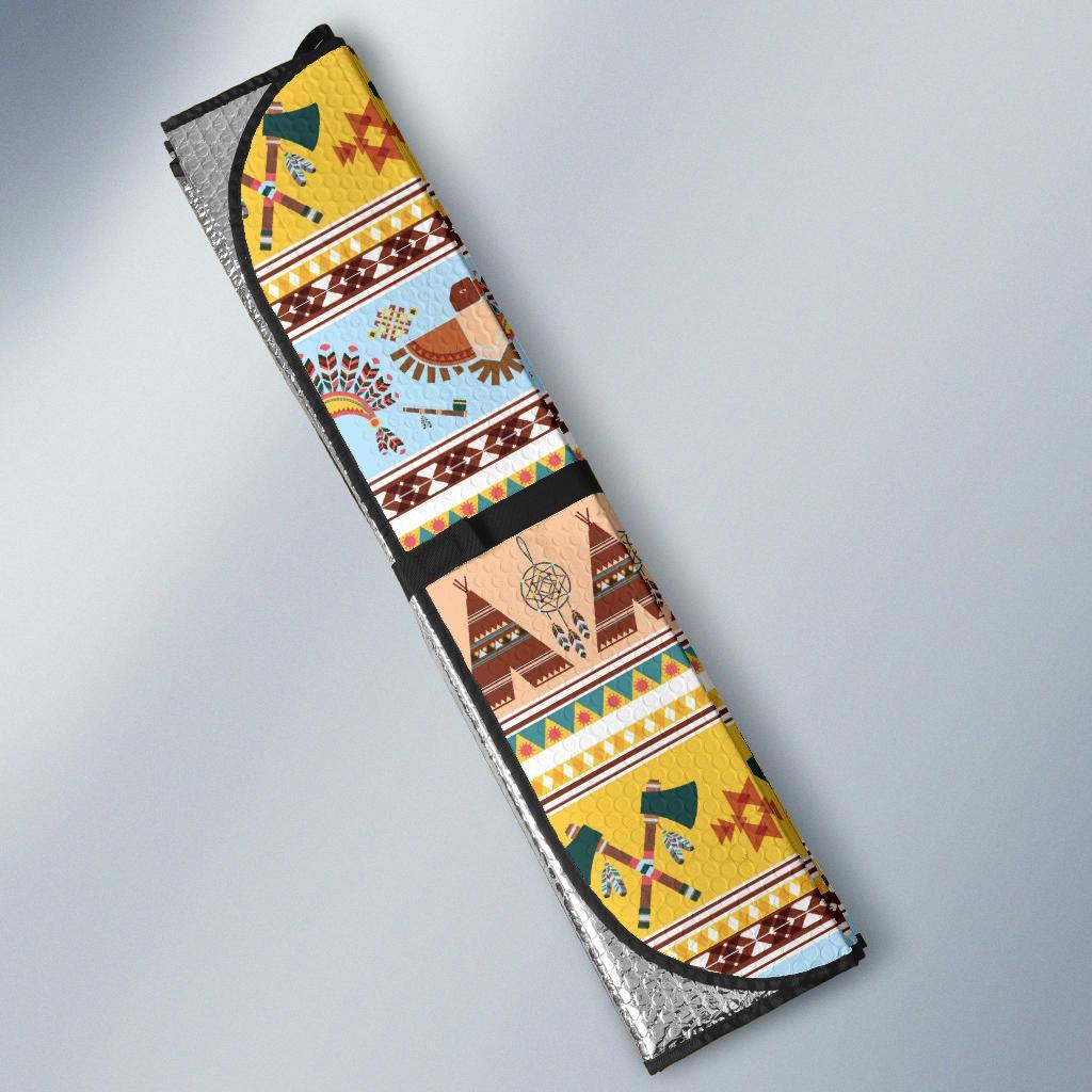 Native American Pattern Design Print Car Sun Shade For Windshield