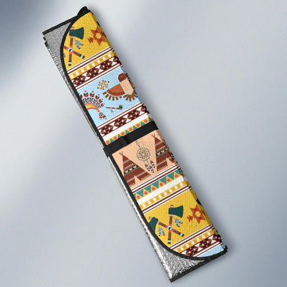 Native American Pattern Design Print Car Sun Shade For Windshield