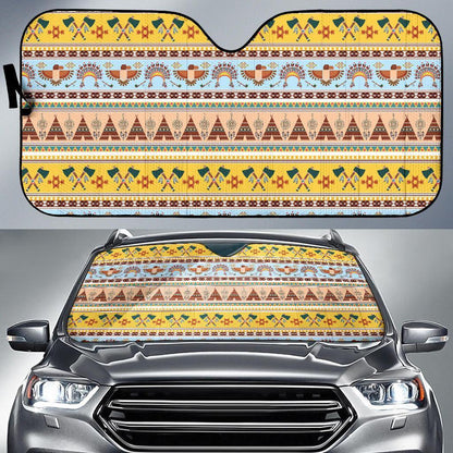 Native American Pattern Design Print Car Sun Shade For Windshield