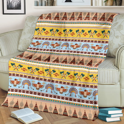 Native American Pattern Design Print Fleece Blanket