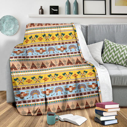 Native American Pattern Design Print Fleece Blanket