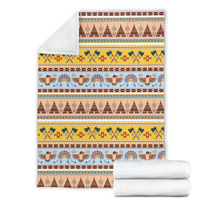 Native American Pattern Design Print Fleece Blanket