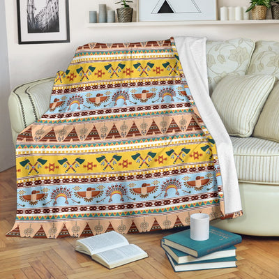 Native American Pattern Design Print Fleece Blanket